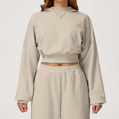 Hooded Sweatshirt Autumn Winter Casual Loose Coat Women Outdoor Running Fitness Sportswear