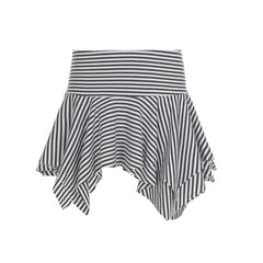 Fashion Hot Girl Street Style Short Striped Asymmetric Skirt Summer - kinko