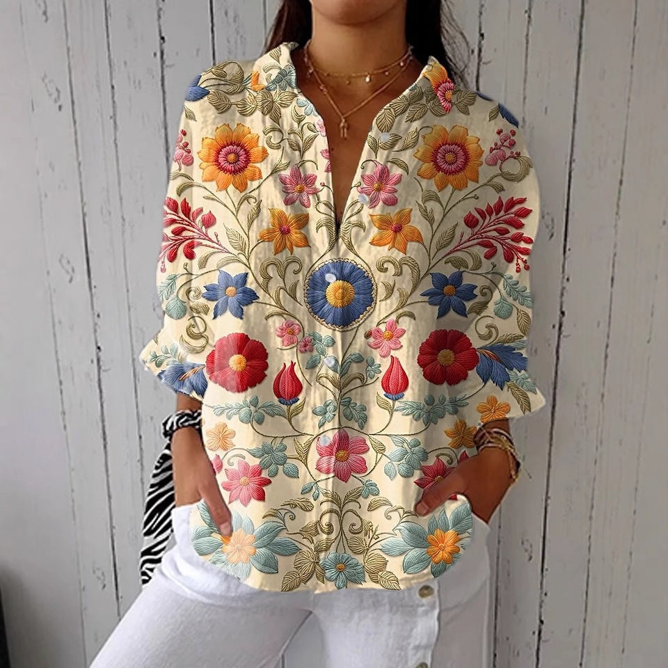 Women's Long Sleeved 3D Printed Shirt - kinko