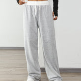 Women's Casual Sports Contrast Color Loose Comfortable Drawstring Trousers - kinko