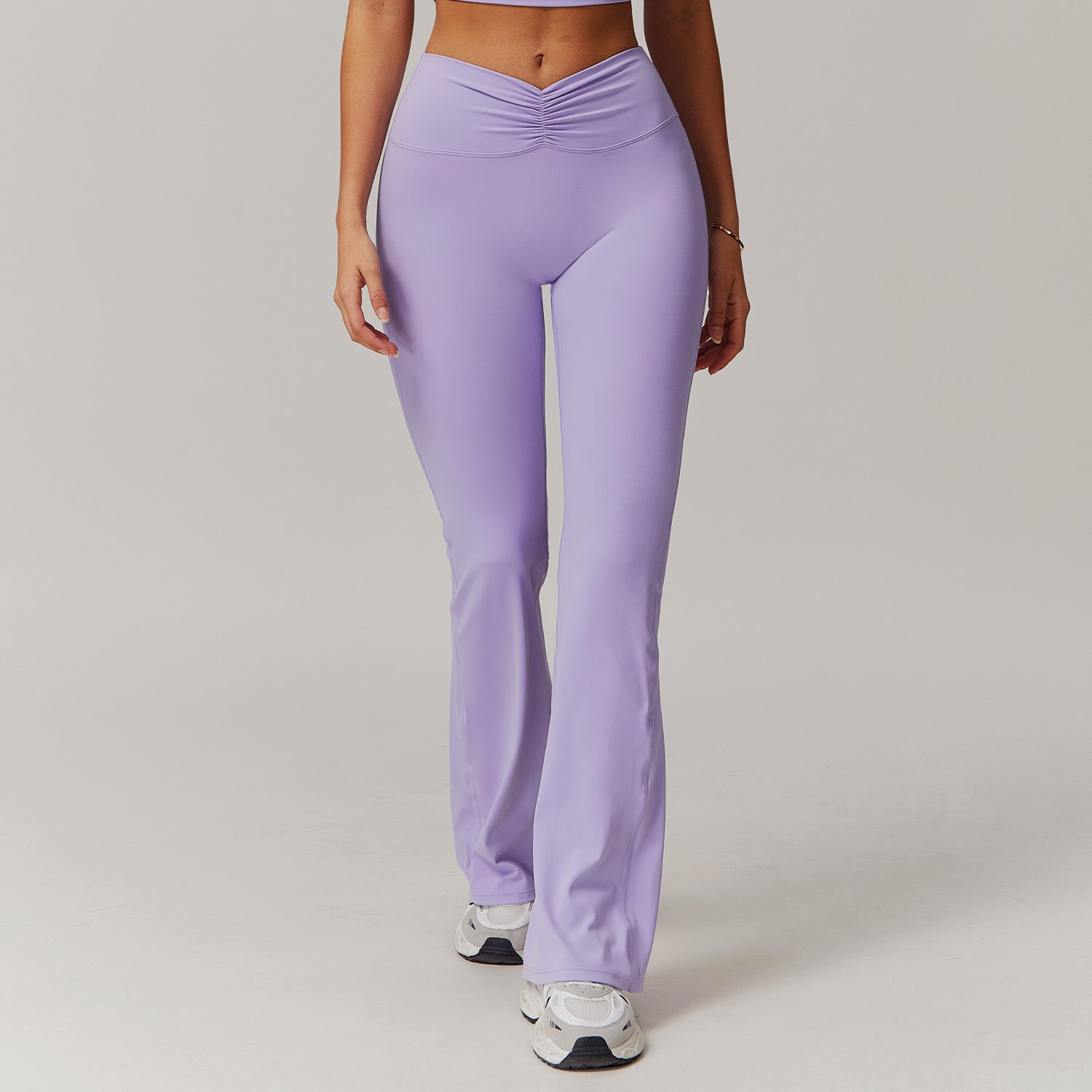 Nude Feel High Waist Hip Lift Yoga Bell-bottom Pants - kinko