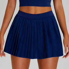 Anti-exposure Tennis Skirt Fitness Stitching Pleated Yoga Skirts - kinko