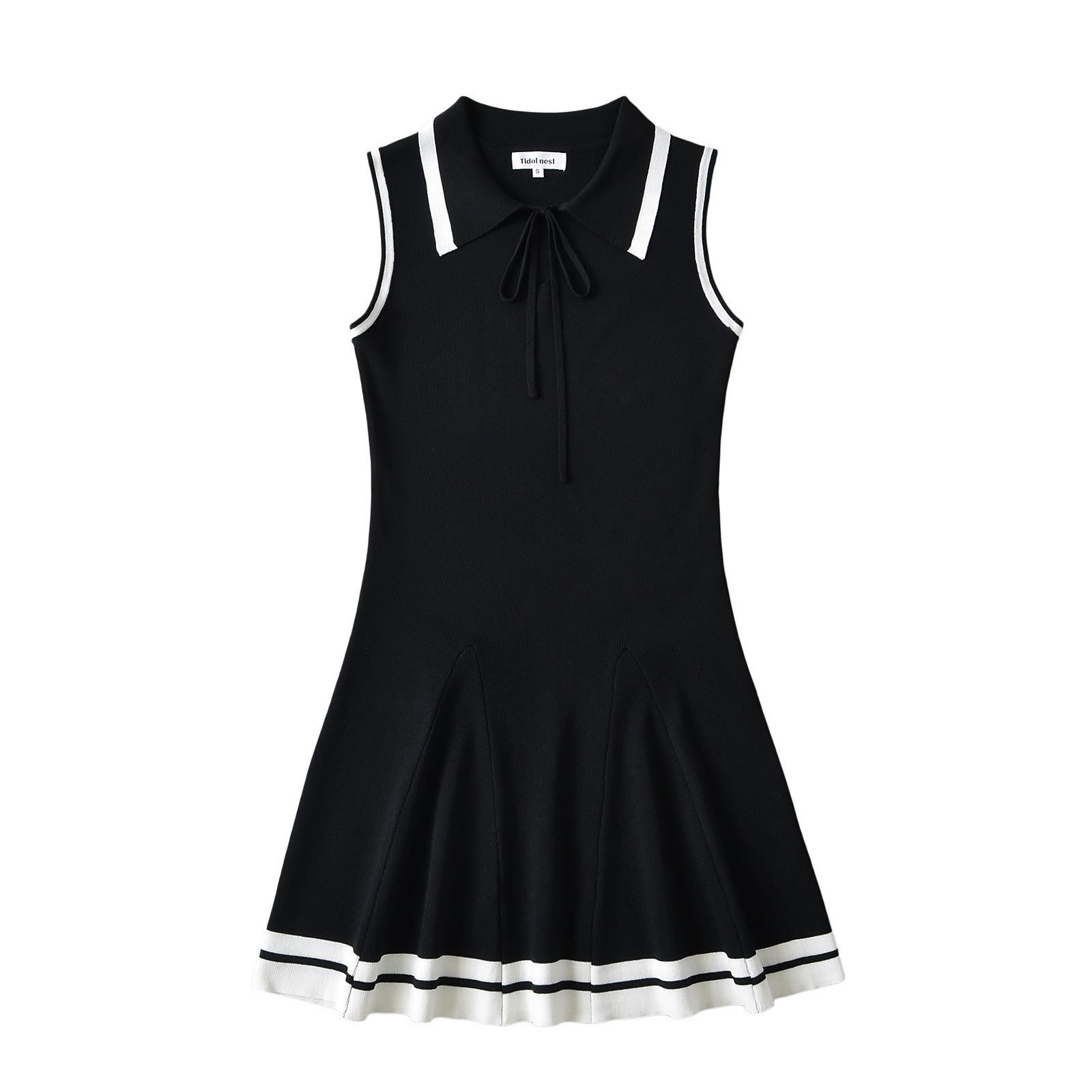 Knitted Lapel Butterfly Strap Sports Leisure Dress - kinko