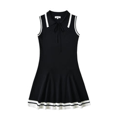 Knitted Lapel Butterfly Strap Sports Leisure Dress - kinko