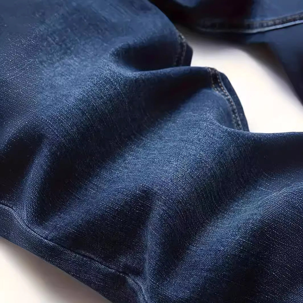 Men's European And American Fashionable Worn Slim Casual Jeans - kinko