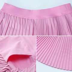 Anti-exposure Tennis Skirt Fitness Stitching Pleated Yoga Skirts - kinko