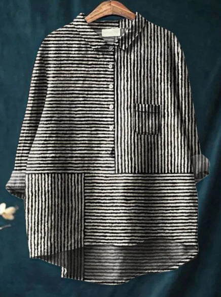 Loose Print Crew Neck Casual Plus Size Women's T-shirt - kinko