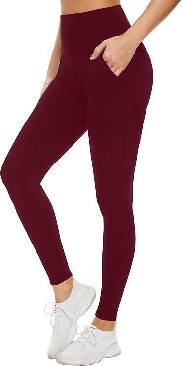 Women's Pocket Soft Belly Contracting High Elastic Slim High Waist Leggings - kinko