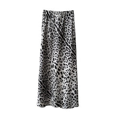 Light Luxury High-grade Leopard Print Split Skirt Women's High Waist Slimming - kinko