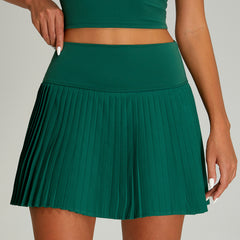 High Waist Pleated Sports Short Skirt Women's Outdoor Fitness Fake Two-piece Tennis Culottes - kinko