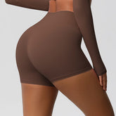 Fitness Shorts Belly Contracting Hip Lifting Solid Color Sports High Waist No Embarrassment Tight Quick Drying Yoga Shorts