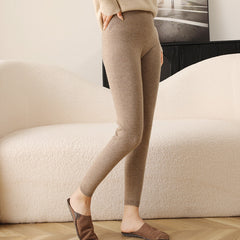 Soft Glutinous Cashmere Slim Fit Thick Flat Women's Leggings - kinko