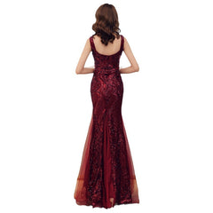 Fishtail Long Summer Sequins Sling Evening Dress Banquet - kinko
