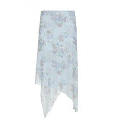 Sneaky Design Floral Flounce Irregular Long Dress - kinko