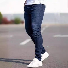 Men's European And American Fashionable Worn Slim Casual Jeans - kinko