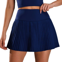 High Waist Pleated Sports Short Skirt Women's Outdoor Fitness Fake Two-piece Tennis Culottes - kinko