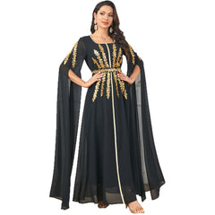 Arab Women's Robe Super Long Sleeve Muslim Dress - kinko