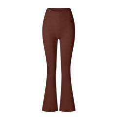 Brushed Flared V-waist Sports Tight Trousers - kinko