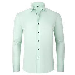 Full Elastic Force Shirt Men's Non-ironing Anti-wrinkle Solid Color - kinko
