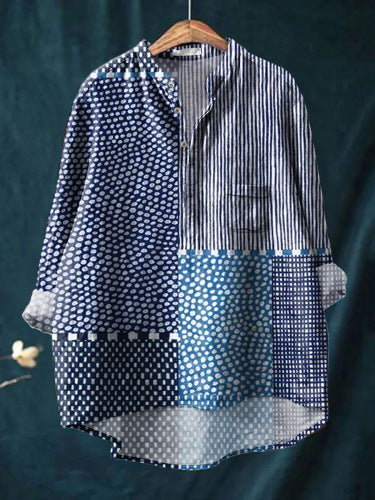 Loose Print Crew Neck Casual Plus Size Women's T-shirt - kinko