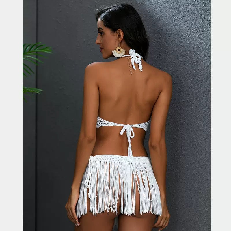 Beach Knitted Tassel Dance Skirt - kinko