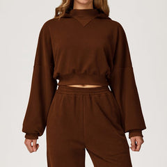 Hooded Sweatshirt Autumn Winter Casual Loose Coat Women Outdoor Running Fitness Sportswear