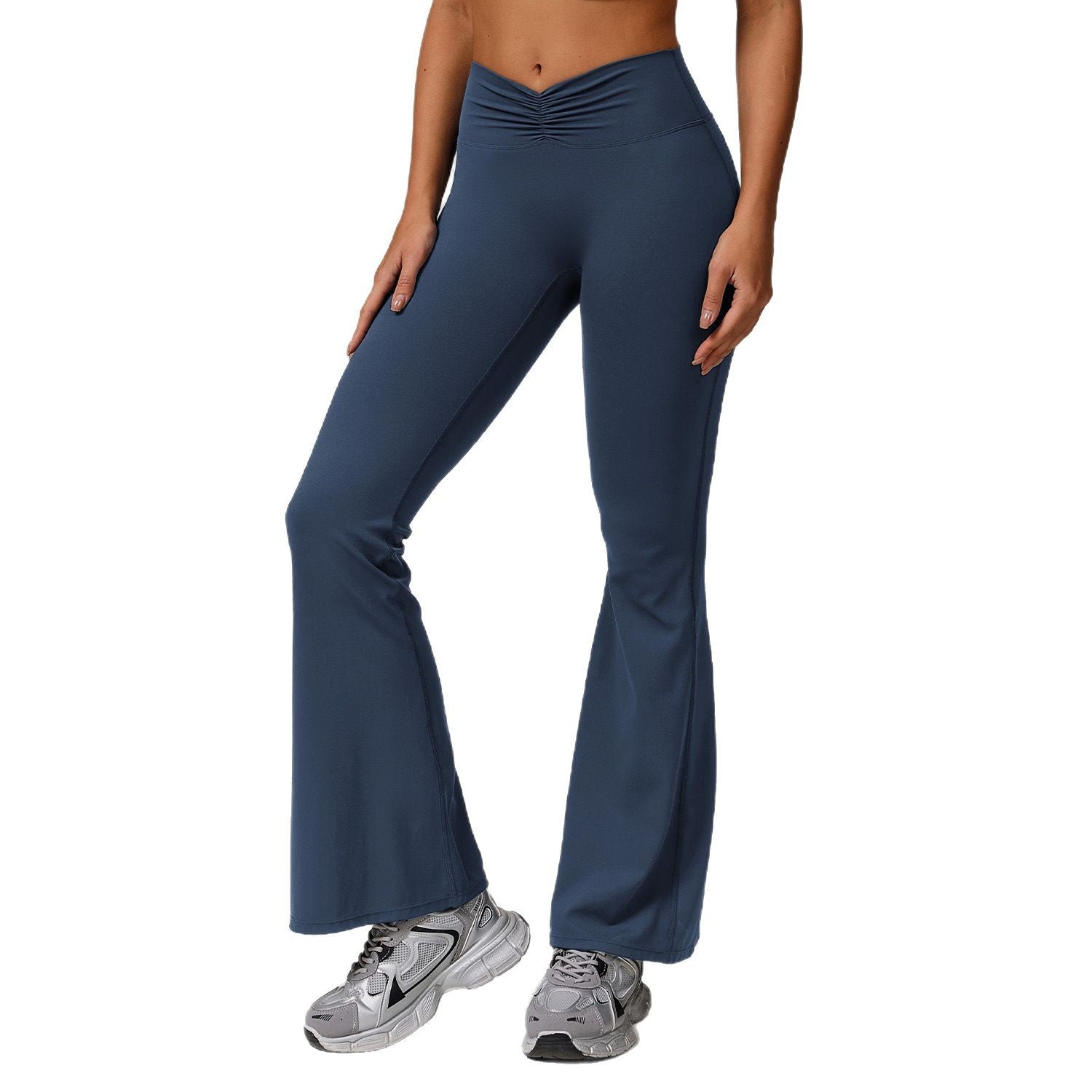 Nude Feel High Waist Hip Lift Yoga Bell-bottom Pants - kinko