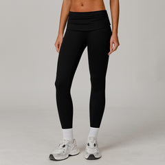 Fold High Waist Yoga Pants Women's Cloud-feeling Belly Contracting And Hip Lifting Sports Pants - kinko