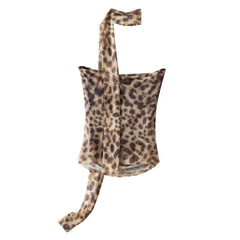 Women's Fashion Animal Print Silk Net Tube Top - kinko