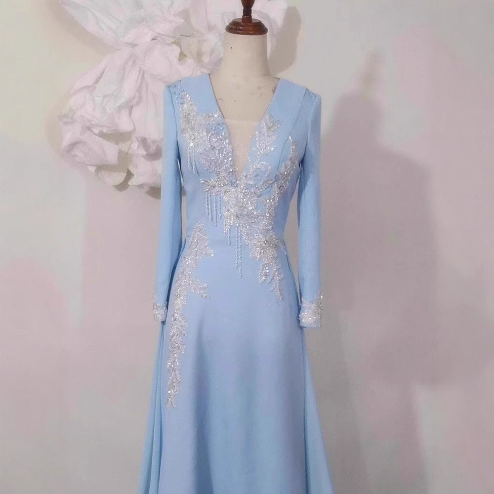 Light Luxury Minority Temperament Long Sleeve Performance Costume - kinko