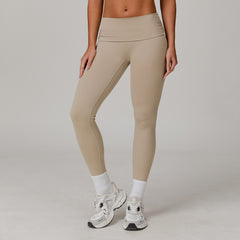 Fold High Waist Yoga Pants Women's Cloud-feeling Belly Contracting And Hip Lifting Sports Pants - kinko