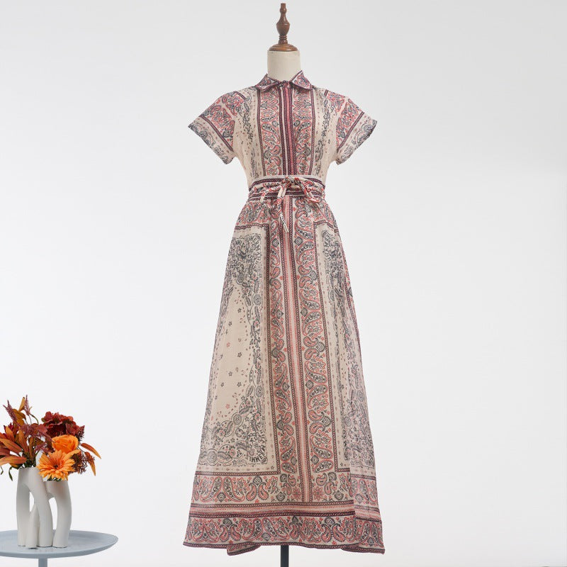 Lapel Slim Top Long Skirt Two-piece Set - kinko