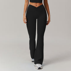 Nude Feel High Waist Hip Lift Yoga Bell-bottom Pants - kinko