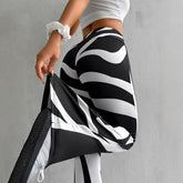 Bell-bottom Pants Fashion Printed High Waist Sheath Casual Pants - kinko