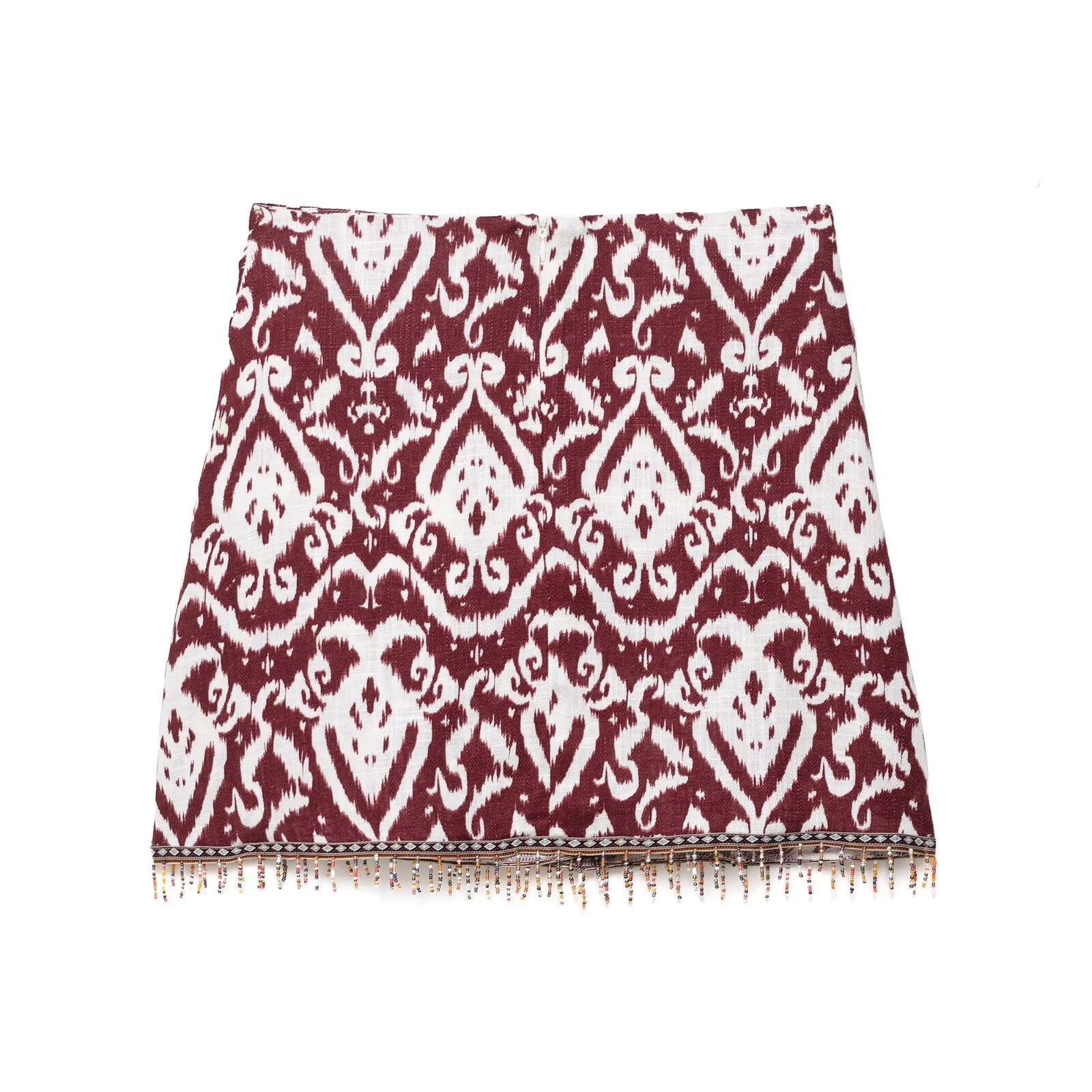 Printed Loose Design Short Shirt Decorated Tassel Printed Dress - kinko