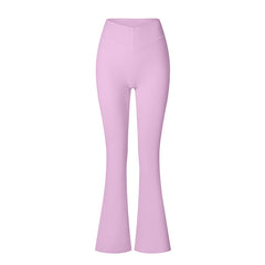Brushed Flared V-waist Sports Tight Trousers - kinko