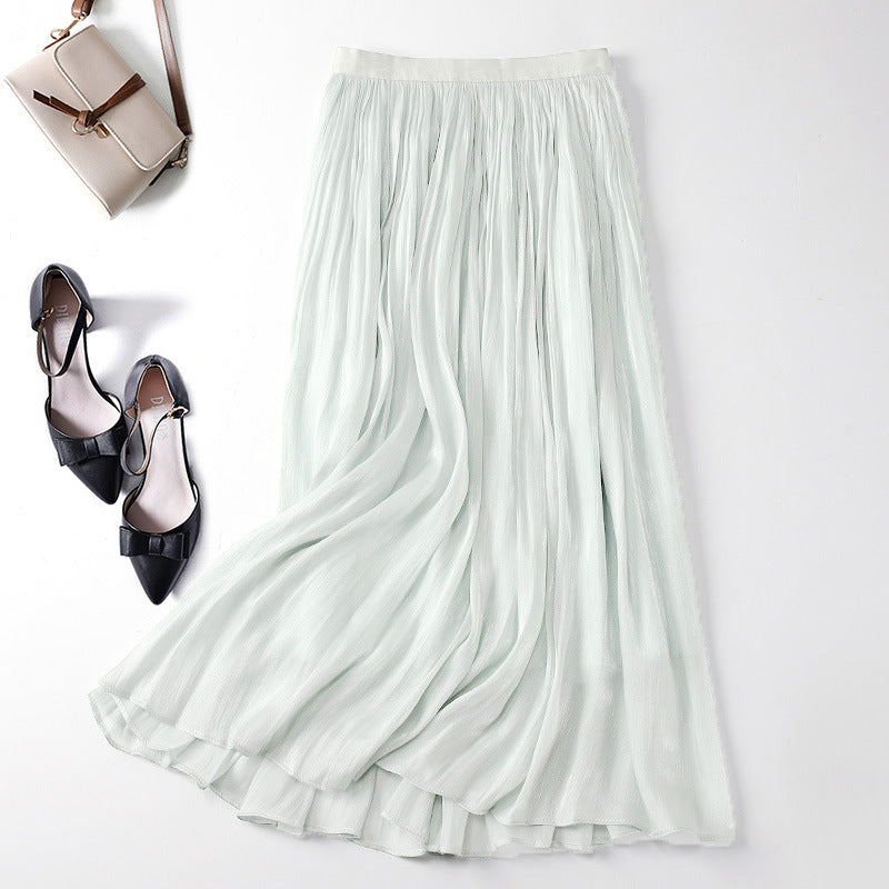 Slim Slimming Mid-length Elegant Pendant Summer Elastic Skirt - kinko