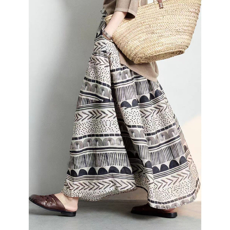 Color Contrast Patchwork Skirt Design Sense Niche Slimming Large Hem A- Line Dress - kinko