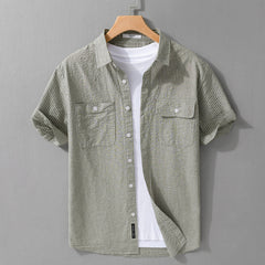 Men's Short Sleeve Casual Trend Cotton Shirt All-matching - kinko