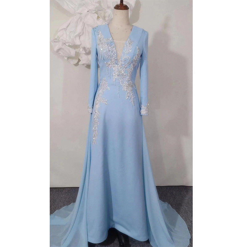 Light Luxury Minority Temperament Long Sleeve Performance Costume - kinko