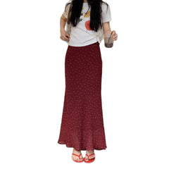 Polka Dot Chiffon Sheath High Waist Skirt Women's Fishtail Skirt - kinko