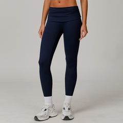 Fold High Waist Yoga Pants Women's Cloud-feeling Belly Contracting And Hip Lifting Sports Pants - kinko