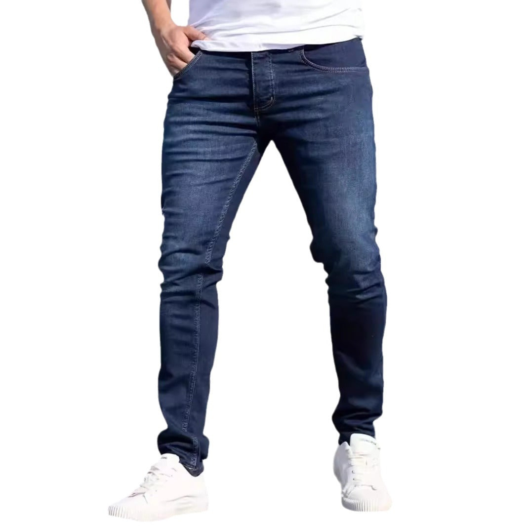 Men's European And American Fashionable Worn Slim Casual Jeans - kinko
