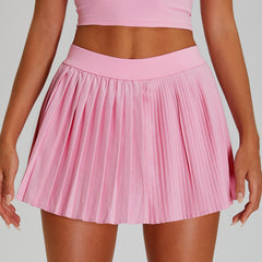 Anti-exposure Tennis Skirt Fitness Stitching Pleated Yoga Skirts - kinko