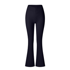 Brushed Flared V-waist Sports Tight Trousers - kinko