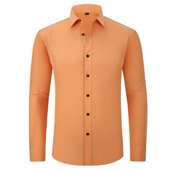 Full Elastic Force Shirt Men's Non-ironing Anti-wrinkle Solid Color - kinko