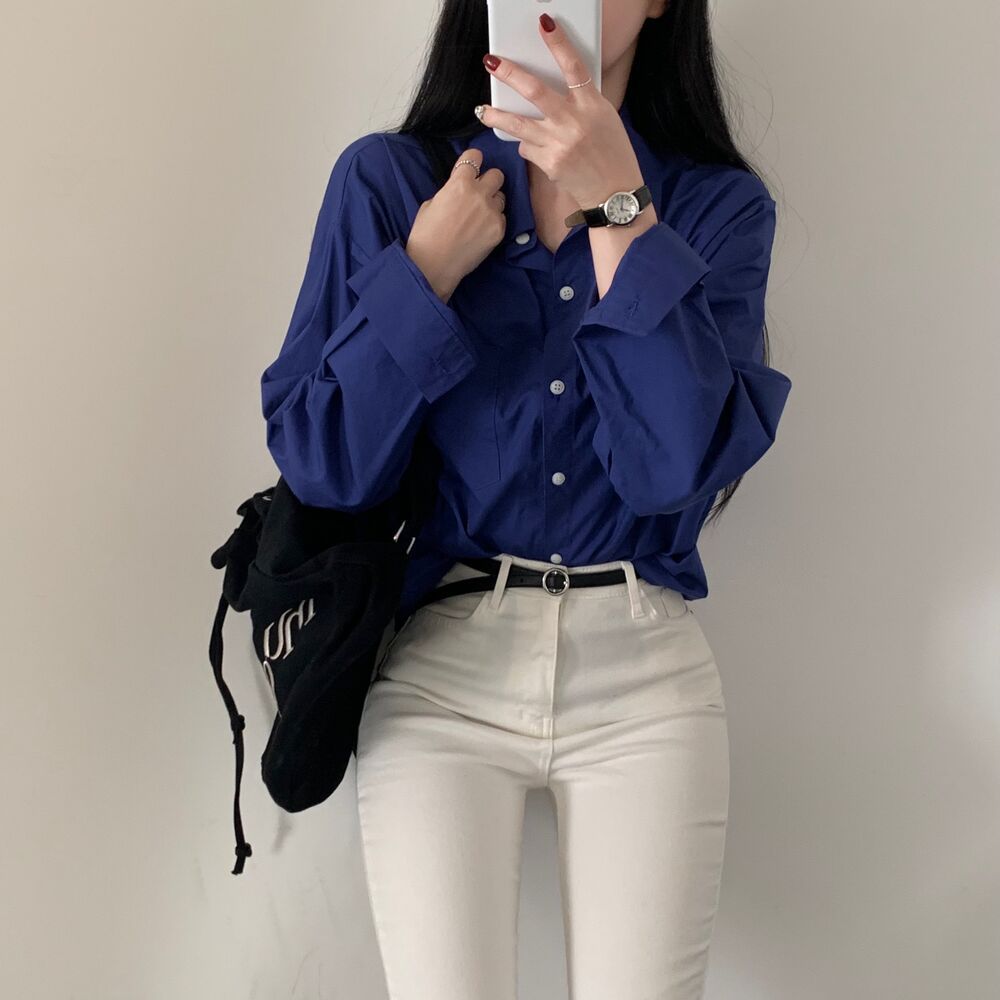 Loose All-matching Simple And Laid-back Shirt - kinko