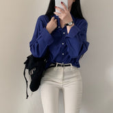 Loose All-matching Simple And Laid-back Shirt - kinko