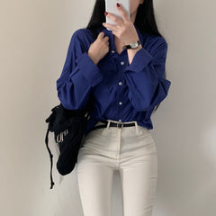 Loose All-matching Simple And Laid-back Shirt - kinko