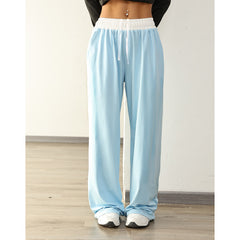 Women's Casual Sports Contrast Color Loose Comfortable Drawstring Trousers - kinko